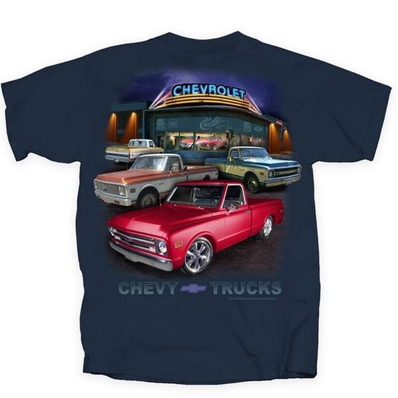 Vintage Chevy Chevrolet Trucks Showroom Short Sleeve T-Shirt - NEW Fast Ship - Picture 1 of 7